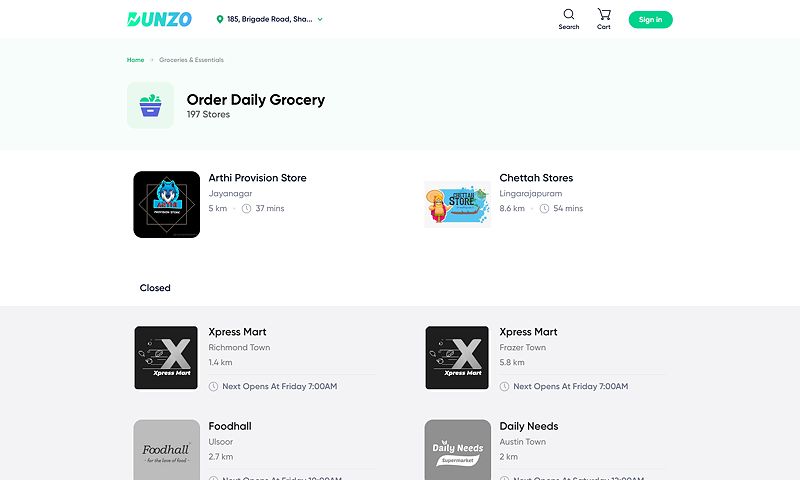 Dunzo daily grocery