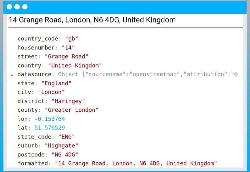 Geocoding API / Address to lat long api