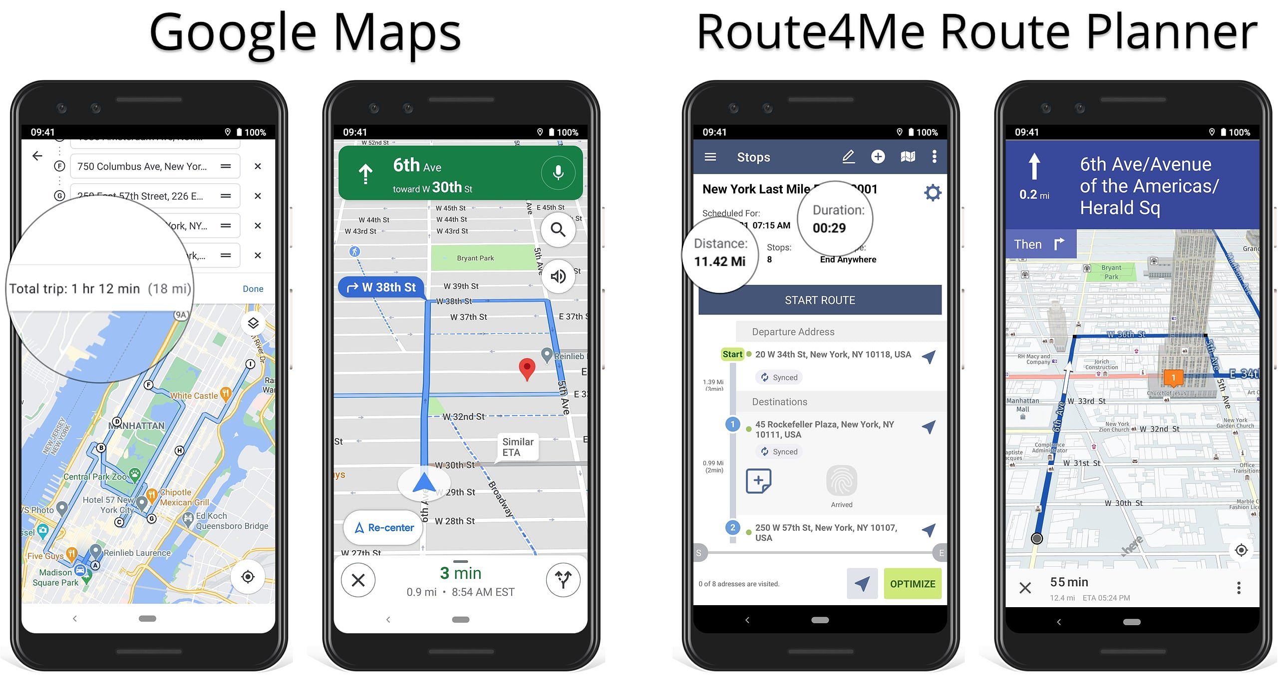 Multi stop route planner for delivery drivers vs Google Maps