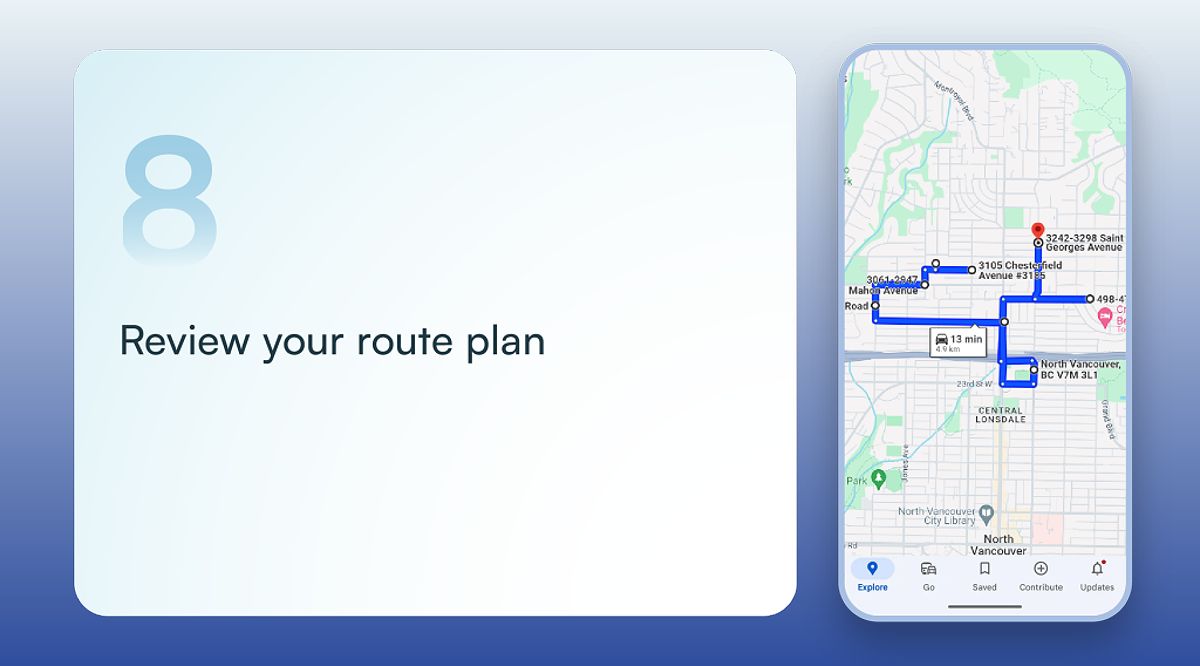 Review your route plan